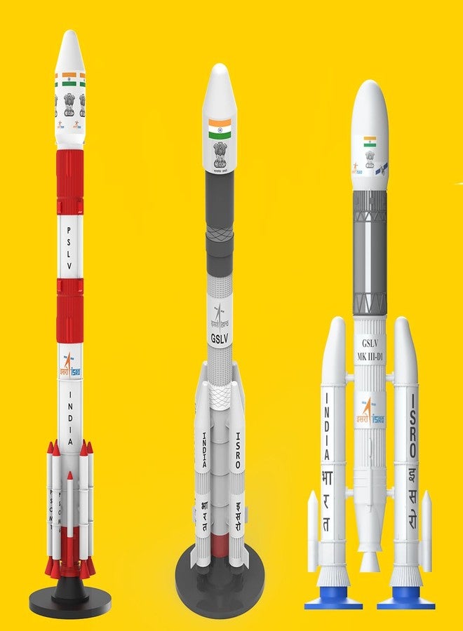 SquareDrop Combo Set of PSLV - GSLV MK III - GSLV MK II - Prototype Models - Plastic Rocket Models - Astronomy - Sky Science - DIY Activity Kit - Multi Color - Image 1